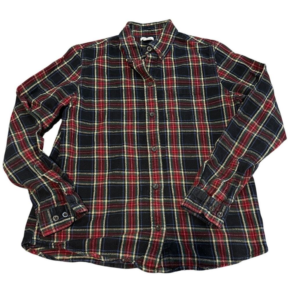 L.L. Bean Multicolor Plaid Button Up Top Size XS